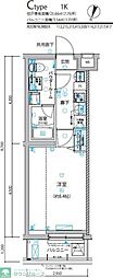 ヴァローレ喜多見 1Kの間取図画像