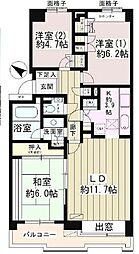 パーク・ハイム用賀南 3LDKの間取図画像