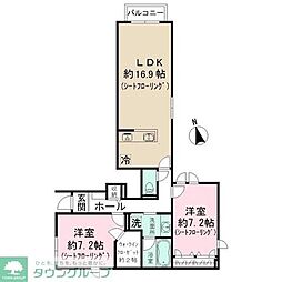 UX court 2LDKの間取図画像