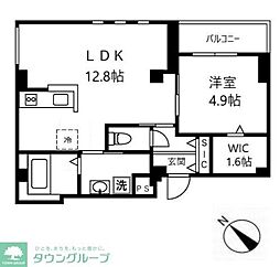 クレスト下北沢 1LDKの間取図画像