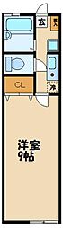 シュペリュール祖師谷 1Kの間取図画像