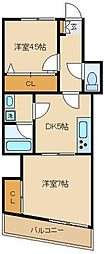 D-Rホームズ経堂5丁目 2DKの間取図画像