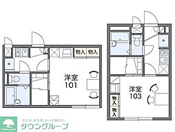 レオパレス桜新町 1Kの間取図画像