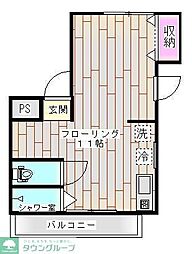 パインハイム ワンルームの間取図画像