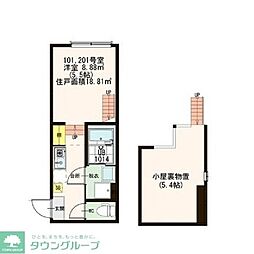 AKレジデンス三軒茶屋 1Kの間取図画像