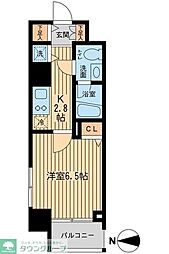 ウィルテラス千歳烏山 1Kの間取図画像