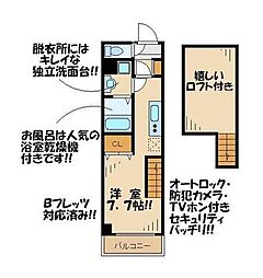 ルアンシナル ワンルームの間取図画像