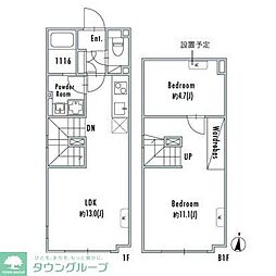 GRAN PASEO下北沢II 1階2LDKの間取り