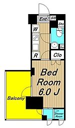 パークキューブ笹塚 7階1Kの間取り