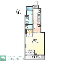 スリジエ二子玉川 1階1Kの間取り