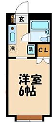 アーバネット成城 2階1Kの間取り