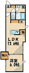 ウェルスクエア千歳烏山 1LDKの間取図画像