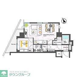 アイフラット代々木上原 1LDKの間取図画像