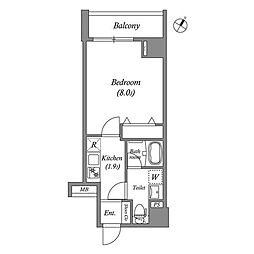 ビィフォルマ田園調布 1Kの間取図画像