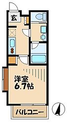 リライア烏山 1Kの間取図画像