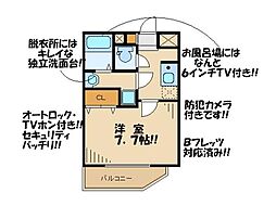 エルヴィエントアース千歳烏山 1Kの間取図画像