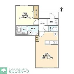 CattleyagardenDaizawa 1LDKの間取図画像