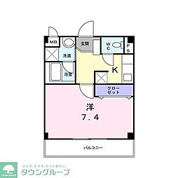 エスポワール上用賀 1Kの間取図画像