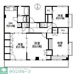 浅野レジデンス 4DKの間取図画像