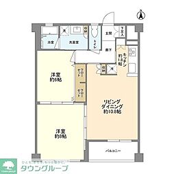 共栄ハイツ 2LDKの間取図画像