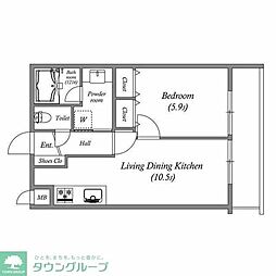 ル・パティオ瀬田 1LDKの間取図画像