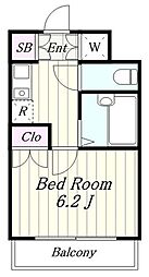 エクセリア上野毛 1Kの間取図画像
