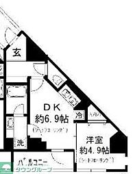 GRAND三軒茶屋WEST 1DKの間取図画像