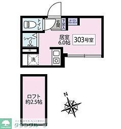 Cresta松陰 ワンルームの間取図画像