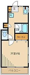 ラ・メゾンK 1Kの間取図画像