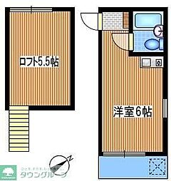 ベルアール用賀 ワンルームの間取図画像