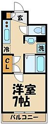 キングスコート 1Kの間取図画像