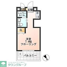 はやしビル ワンルームの間取図画像