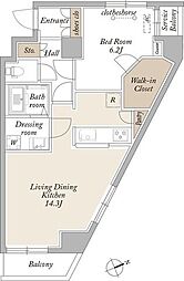 ARKMARK上北沢 1LDKの間取図画像
