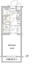 XEBEC経堂 1Kの間取図画像