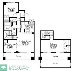 レジディア世田谷弦巻 2SLDKの間取図画像