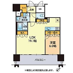 MJR熊本ゲートタワー 1LDKの間取図画像