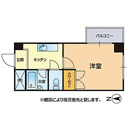 フォルム熊大前2 1Kの間取図画像