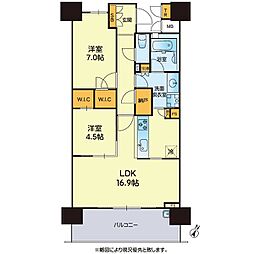 プレミスト大江ザ・レジデンス 2LDKの間取図画像