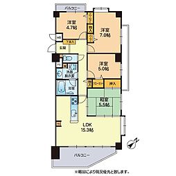トーカンマンション新大江 4LDKの間取図画像