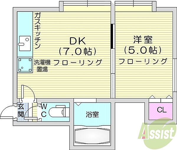 北海道札幌市北区北二十二条西2丁目(賃貸アパート1DK・3階・23.93㎡)の写真 その2