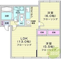 エルハイム新琴似D棟  ｜ 北海道札幌市北区新琴似二条3丁目（賃貸アパート2LDK・2階・53.50㎡） その2