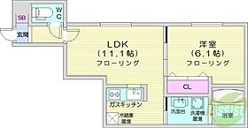 北海道札幌市北区北二十一条西5丁目（賃貸マンション1LDK・2階・39.35㎡） その2