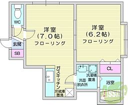 パシフィックオーシャン2  ｜ 北海道札幌市東区北四十八条東4丁目（賃貸アパート1LDK・2階・31.99㎡） その2