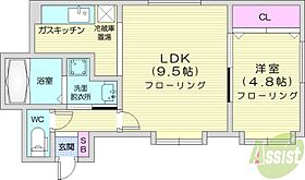 北海道札幌市東区北十二条東12丁目（賃貸アパート1LDK・1階・34.42㎡） その2