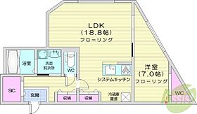 北海道札幌市東区北八条東5丁目（賃貸マンション1LDK・4階・60.57㎡） その2