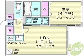 北海道札幌市東区北二十一条東1丁目（賃貸マンション1LDK・3階・33.82㎡） その2