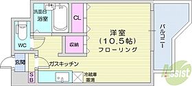 北海道札幌市北区北二十一条西4丁目（賃貸マンション1R・6階・23.47㎡） その2