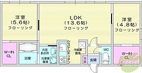 北海道札幌市東区本町一条1丁目（賃貸マンション2LDK・1階・55.08㎡） その2