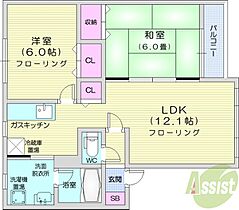 リッチビラ  ｜ 北海道石狩郡当別町緑町（賃貸アパート2LDK・2階・55.00㎡） その2