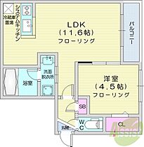 ラカシータ  ｜ 北海道札幌市西区西町北12丁目（賃貸マンション1LDK・4階・36.33㎡） その2